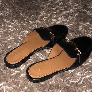 BLACK LEATHER ASOS MULES